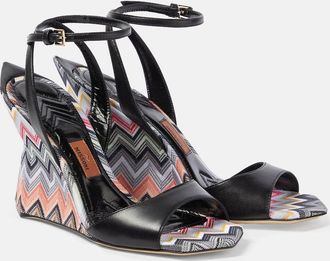 Missoni Zig Zag leather wedge sandals
