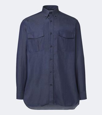 Charvet Camisa de chambray de algod&oacute;n