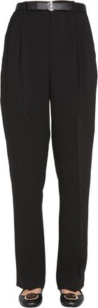 Tory Burch Regular Fit Compact Crepe Trousers - Black