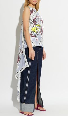 Tory Burch Silk Top With Scarf, Womens, Multicolour