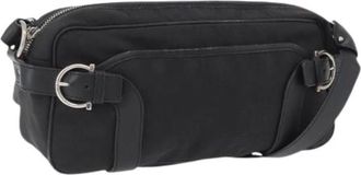 Ferragamo Pre-owned Cross Body Bags, female, Black, Size: ONE SIZE Pre-owned Canvas Shoulder Bag