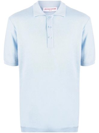 Orlebar Brown textured-knit polo shirt - men - Cotton - S - Blue