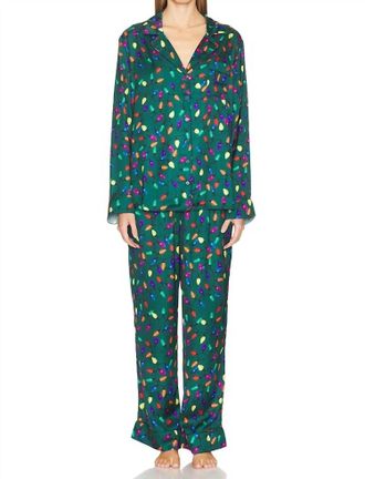 Show me your Mumu Classic Pajama Set In Festive Lights Silky