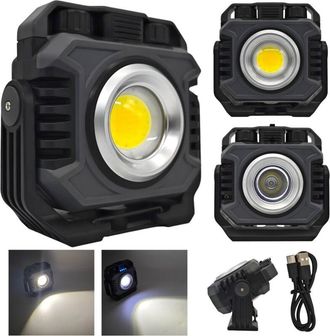 OEM L&aacute;mpara De Trabajo + Linterna Led Con Ajuste Suave Del Color De La Luz Bater&iacute;a Potente Usb-c