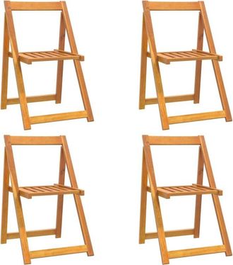 vidaXL Folding Garden Chairs 4 pcs Solid Wood Acacia vidaXL