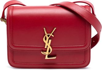 Saint Laurent Pre-owned Womens Small Calfskin Solferino Satchel In Box - Red Leather - One Size