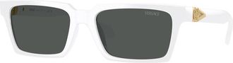 Versace Dark Grey Rectangular Mens Sunglasses VE4490U 314/87 55