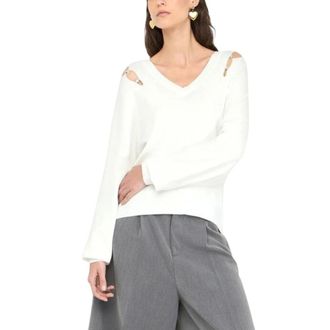 Liu Jo Dames, Truien, Wit, Maat: L Viscose