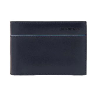 Piquadro Wallets & Cardholders, male, Blue, ONE SIZE, Blue Leather Wallet with Coin Pocket