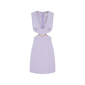Elisabetta Franchi Jurken - Dames - Feestkleedjes - Paars - S - Nylon - Kleedjes