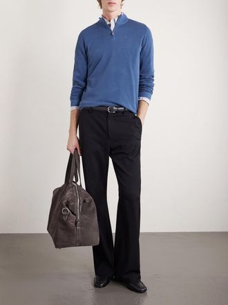 Fedeli Cotton-Piqu&eacute; Half-Zip Sweater