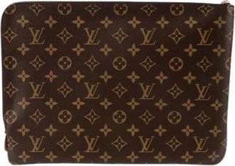 Louis Vuitton Pre-owned Clutches, female, Brown, Size: ONE SIZE Pre-owned Etui Voyage MM Clutch