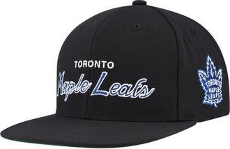 Mitchell & Ness Mens Mitchell & Ness Black Toronto Maple Leafs Core Team Script 2.0 Snapback Hat at Nordstrom