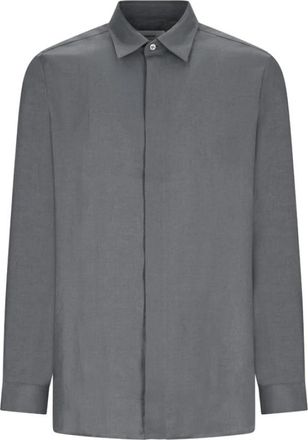 Lardini Camicia Ricerca - Heren - Casual Overhemden - Grijs - 2XL - Linnen - Overhemden