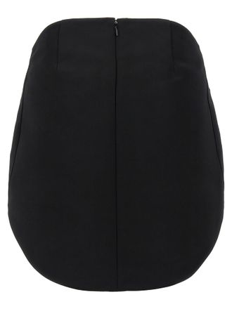 Courr&egrave;ges Circle Satin Skirt - Black