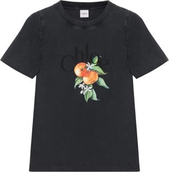 Chlo&eacute; Tops, Dames, Zwart, S, Katoen, Baby Fit Logo T-shirt