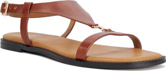 Dune London Ladies LAITH Flat Leather T-Bar Sandals Size UK 4 Casual Sandals