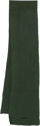 Karl Lagerfeld logo-embroidered scarf - men - Acrylic (Fiber)/Polyamide - One Size - Green