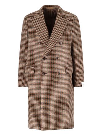 Caruso Beige Wool Double-Breasted Coat