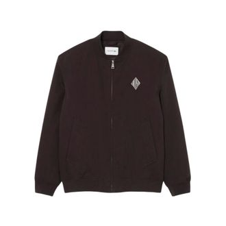 Lacoste Zip-throughs, male, Brown, Size: XL Retro Badge Water-Repellent Bomber Jacket