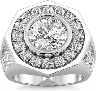 Pompeii3 Mens 8 1/2Ct Diamond Hexagon Anniversary Pinkie Ring Gold Lab Grown