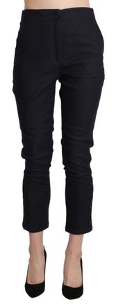 Ermanno Scervino High Waist Capri Cropped Cotton Womens Pants