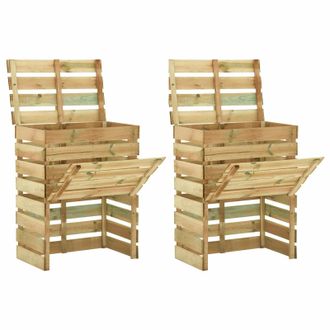 vidaXL Compostador De Jard&iacute;n Laminado 2 Pcs Verde 110 X 58 X 113 Cm Vidaxl