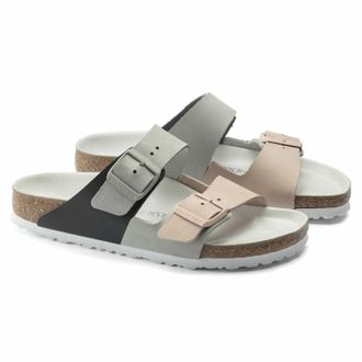Birkenstock Womens Arizona Split Nubuck Sandal In Mineral/ Light Rose