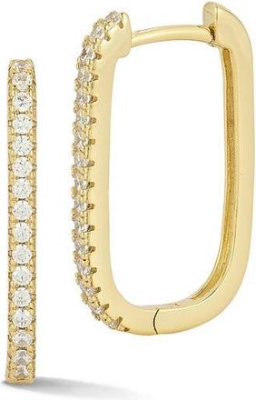 Glaze Jewelry Cubic Zirconia Long Oval Hoop Earrings in Gold at Nordstrom Rack
