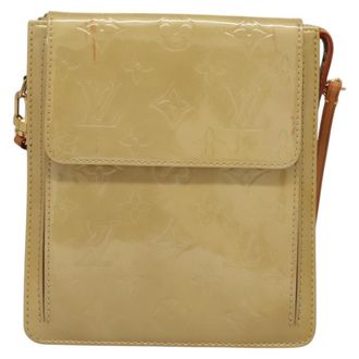 Louis Vuitton Mott Monogram Vernis Beige Patent_Leather Handbag (Pre-Owned)