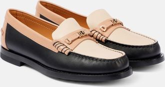 Tod's Colorblocked leather penny loafers