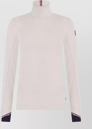 Moncler turtleneck sweater logo detail contrast cuffs