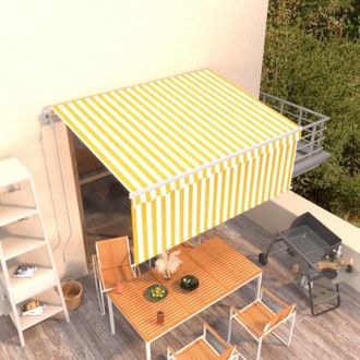 vidaXL Vidaxl - Toldo Retr&aacute;ctil Autom&aacute;tico Con Persiana Led Amarillo 3,5x2,5 M