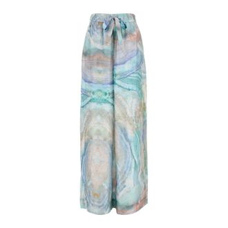Zimmermann Wide Trousers, female, Multicolor, Size: S Silk Wide-Leg Pant
