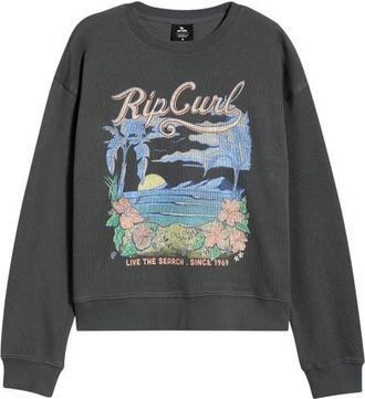 Rip Curl Saloon Relaxed Graphic Sweatshirt in Washed Black at Nordstrom, Size Xx-Large