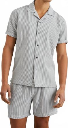 Rails Amalfi Short Sleeve Shirt In Faded Seersucker