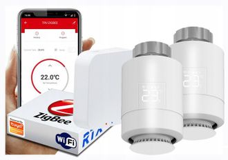 OEM 2 Cabezales De Termostato Rtx + Puerta De Enlace Wifi Tuya Set Zigbee