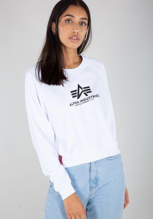 Alpha Industries Sweater ALPHA INDUSTRIES Basic Boxy Sweater Women, Damen, Gr. L, weiss (wei&szlig;), Obermaterial: 80% Baumwolle, 20% Polyester, oversize, Sweatshirts Sweat