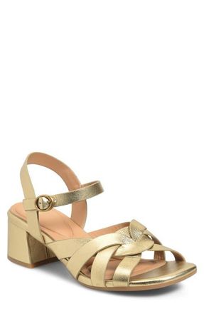 S&ouml;fft Lindsey Ankle Strap Sandal in Gold at Nordstrom, Size 8.5