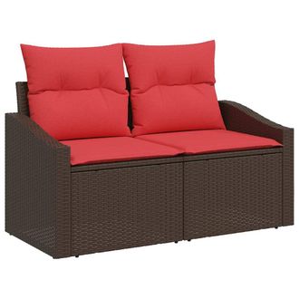 vidaXL Sof&aacute; De Jard&iacute;n Marr&oacute;n 123 X 62 X 69cm Rat&aacute;n Sint&eacute;tico Vidaxl