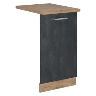 Vicco Panel Frontal Del Lavavajillas R-line, Hormig&oacute;n Negro, 45 Cm, Et Roble