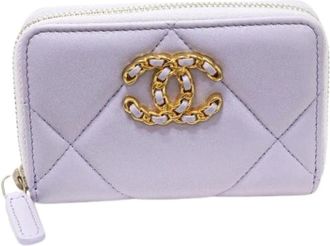 Chanel Tweedehands leren portemonnees - Dames - Vintage Accessoires - Paars - ONE Size - Vintage