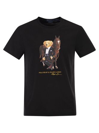 Polo Ralph Lauren T-shirt met polobeerprint in rijkleding
