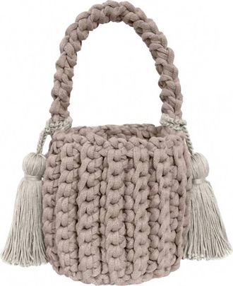 Binge Knitting Womens Amalfi Bucket Mini Bag In Sand