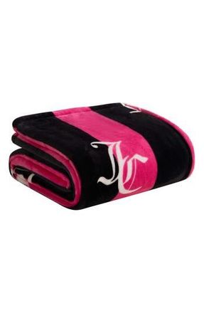 Juicy Couture Cabana Hot Plush Throw Blanket in Hot Pink at Nordstrom Rack, Size Twin/twin Xl