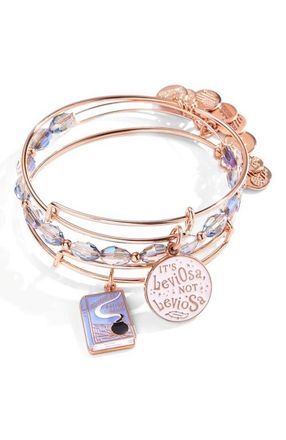 Alex and Ani Harry Potter Hermione Bangle Bracelets Set Of 3 in Rose Gold at Nordstrom, Size Small