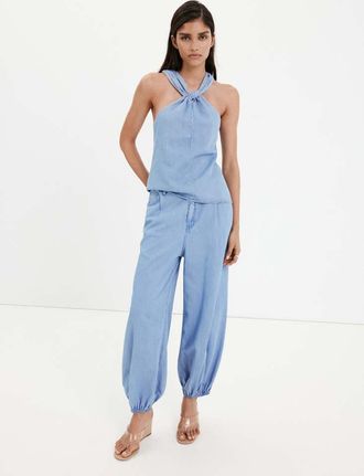 Mango Jeans harem vita alta azzurro - Donna - 36 - MANGO