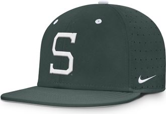Nike Michigan State Dugout True Nike Mens Dri-FIT College Fitted Hat in Green | NC143EYMST-EL4