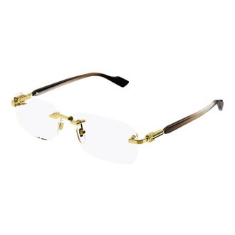 Gucci Rectangle Optical Frame - Heren - Brillen - Geel - 56 MM - Accessoires