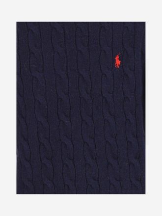 Polo Ralph Lauren Boys Cable-Knit Cashmere-Wool Sweater Navy